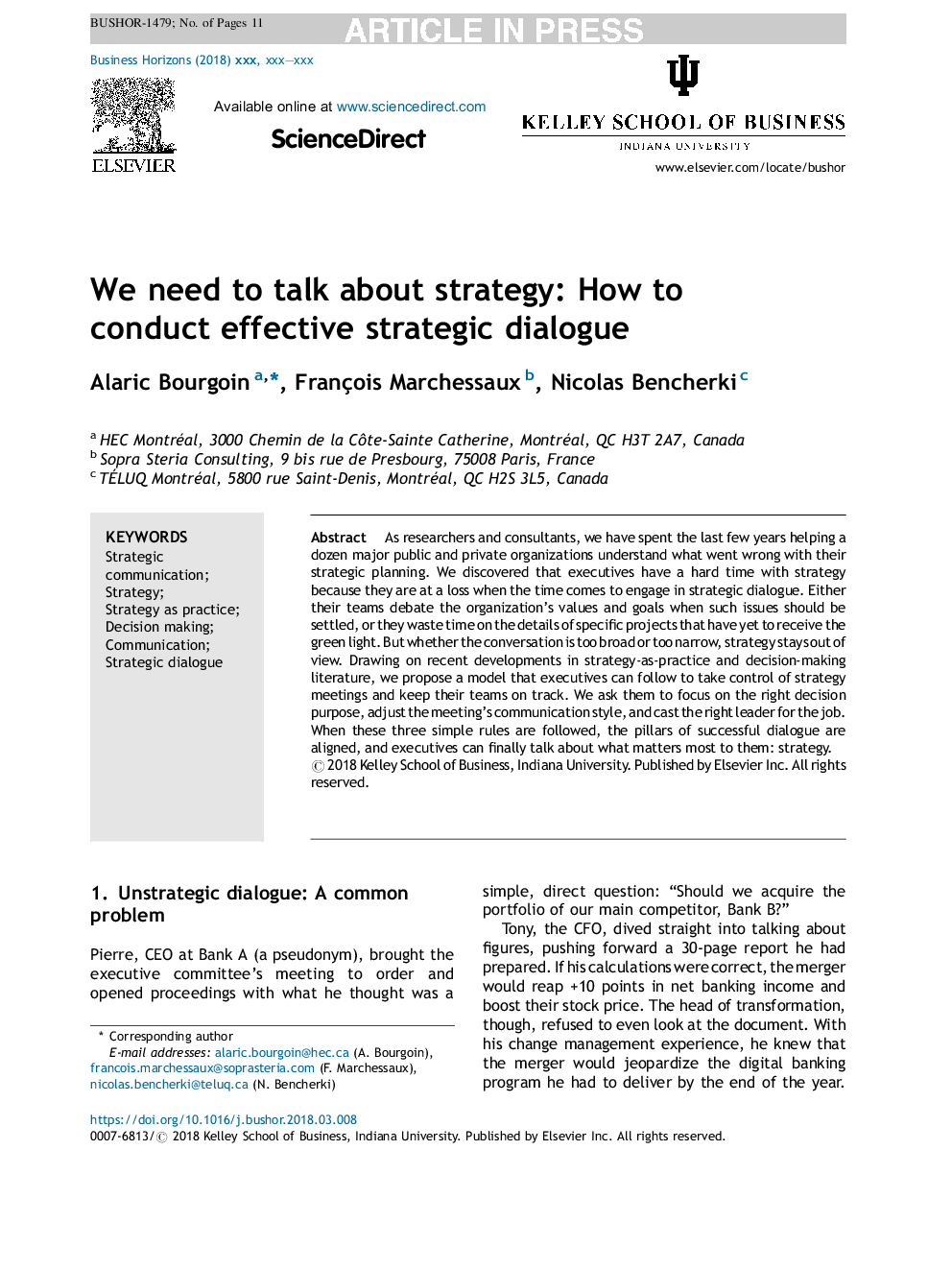 We need to talk about strategy: How to conduct effective strategic dialogue