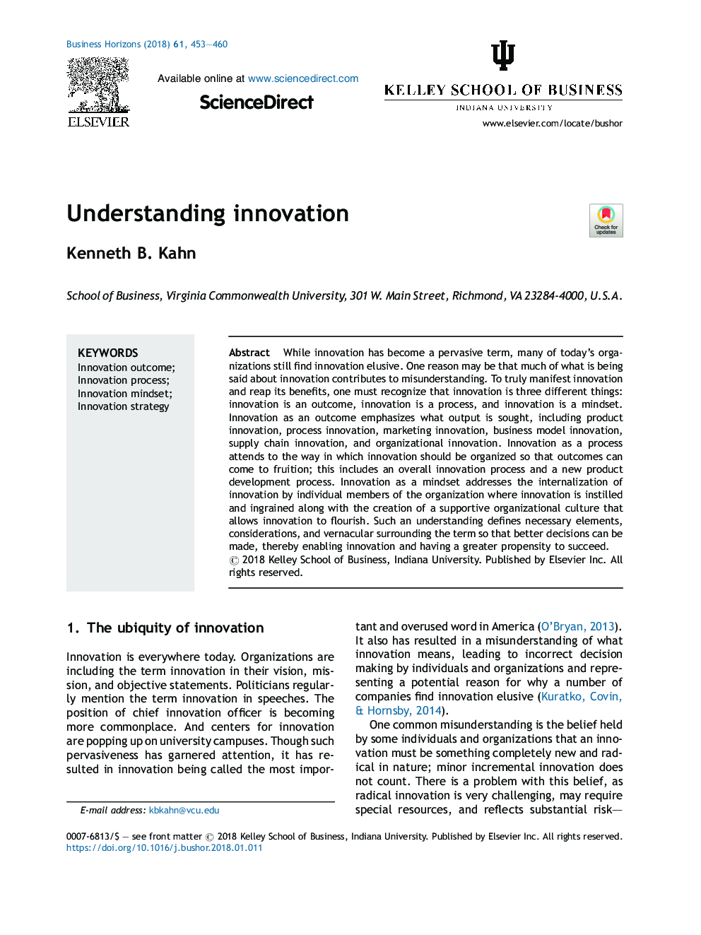 Understanding innovation