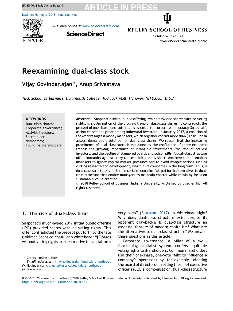 Reexamining dual-class stock