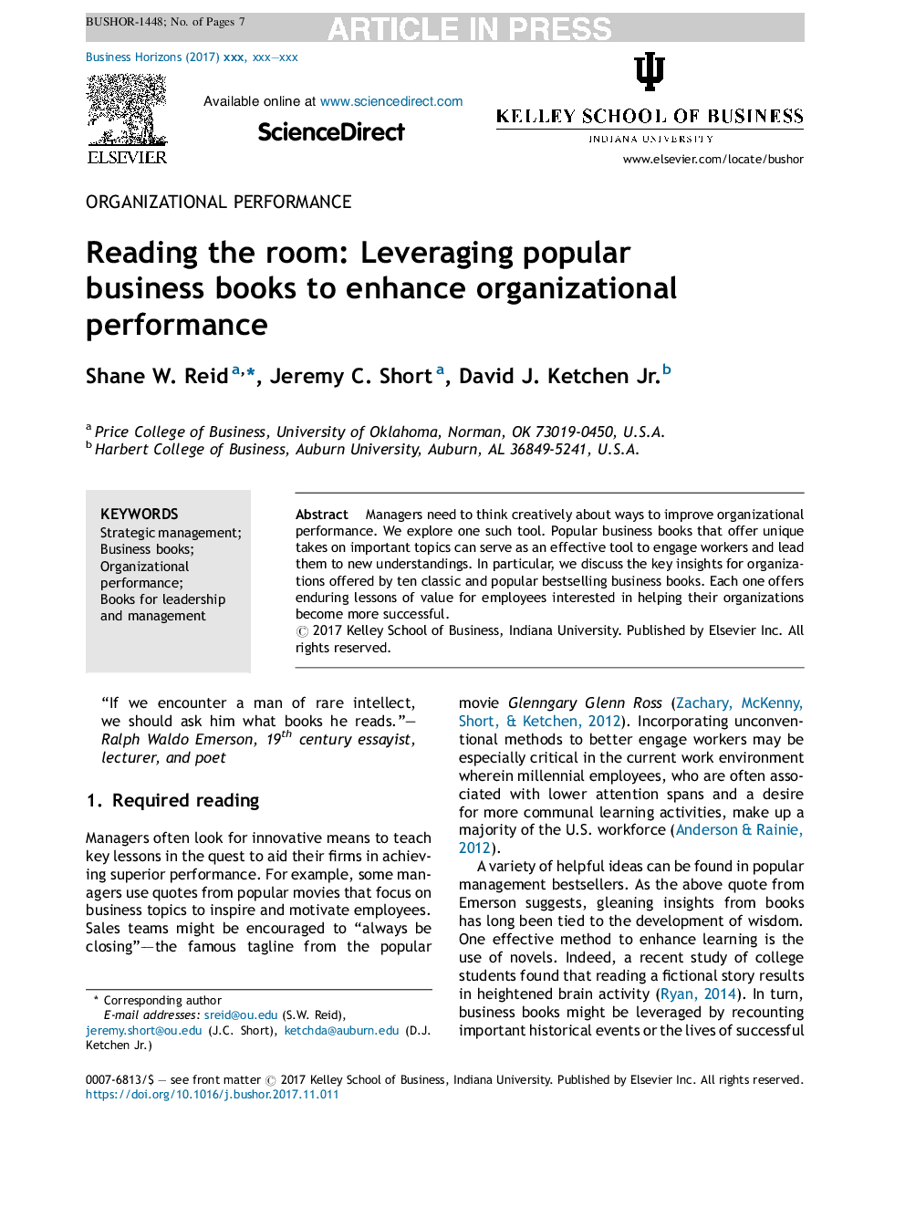 Reading the room: Leveraging popular business books to enhance organizational performance