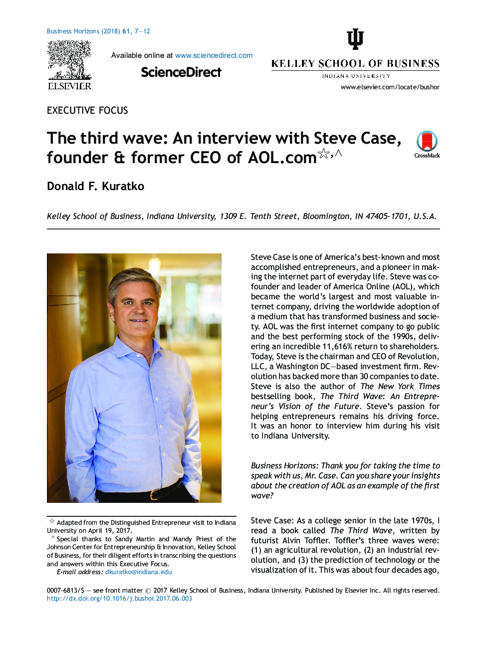 The third wave: An interview with Steve Case, founder & former CEO of AOL.com