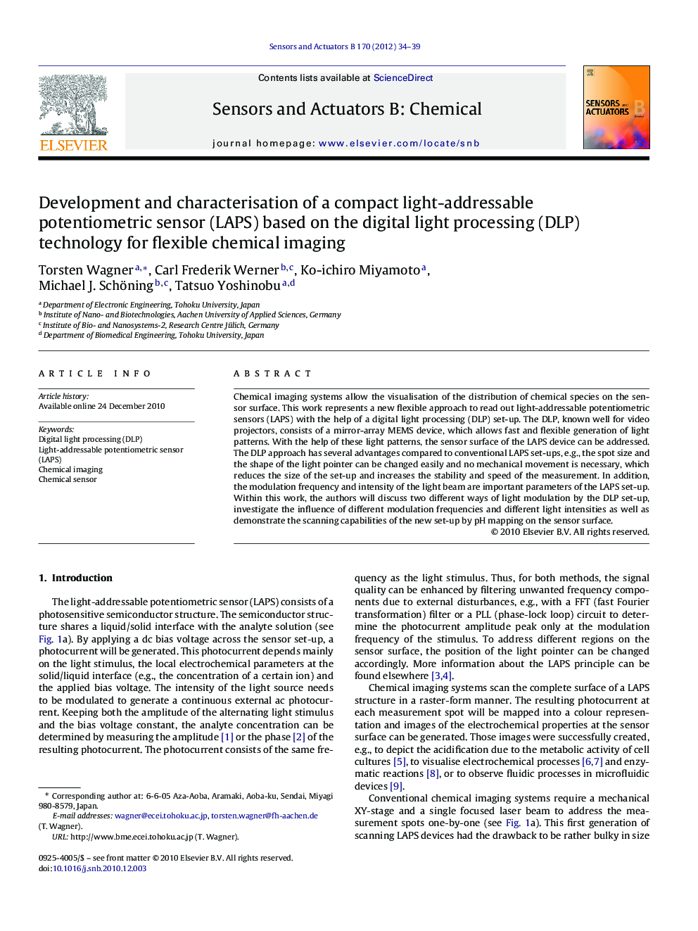 Development and characterisation of a compact light-addressable potentiometric sensor (LAPS) based on the digital light processing (DLP) technology for flexible chemical imaging