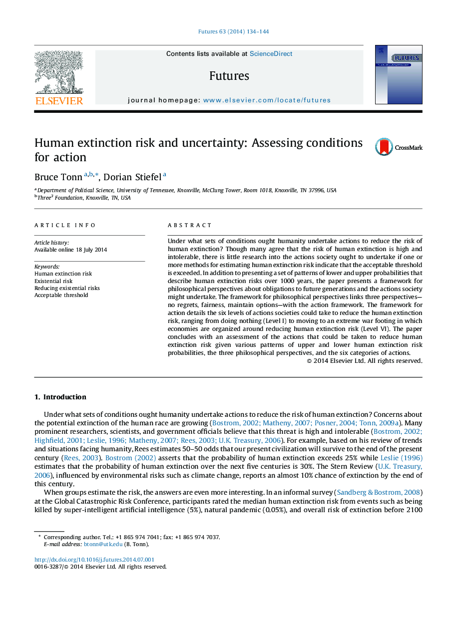 Human extinction risk and uncertainty: Assessing conditions for action