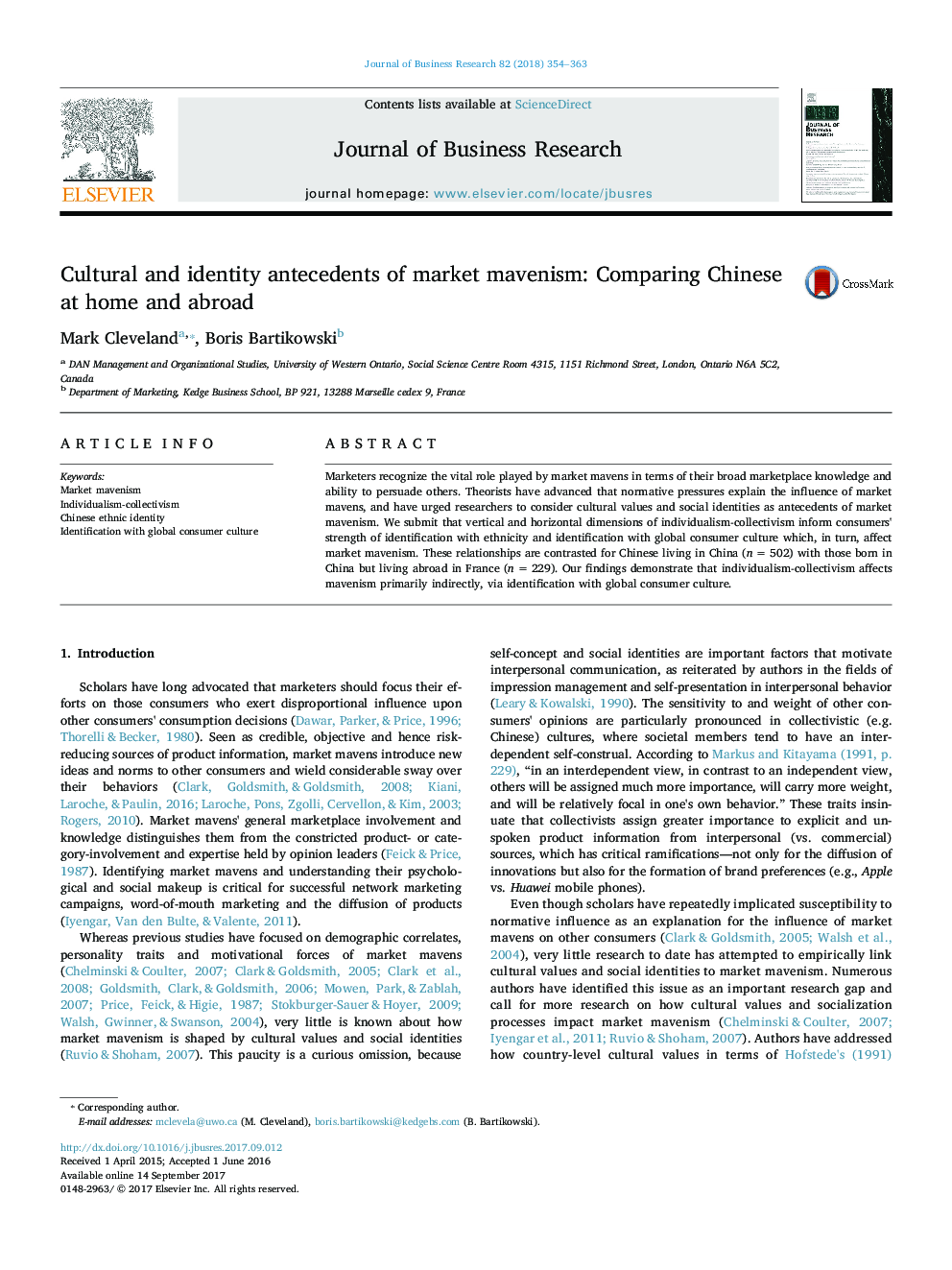 Cultural and identity antecedents of market mavenism: Comparing Chinese at home and abroad