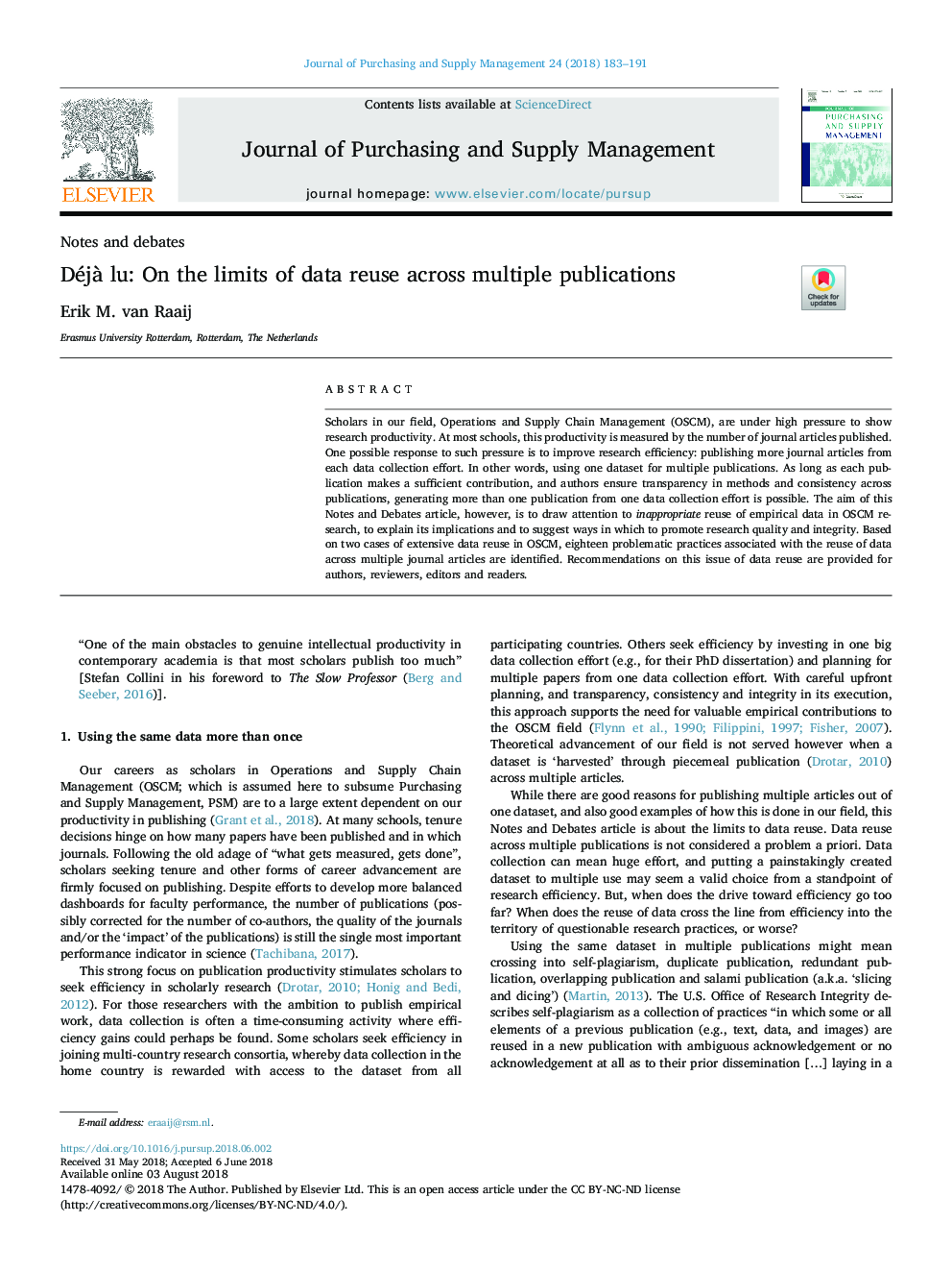 DéjÃ  lu: On the limits of data reuse across multiple publications