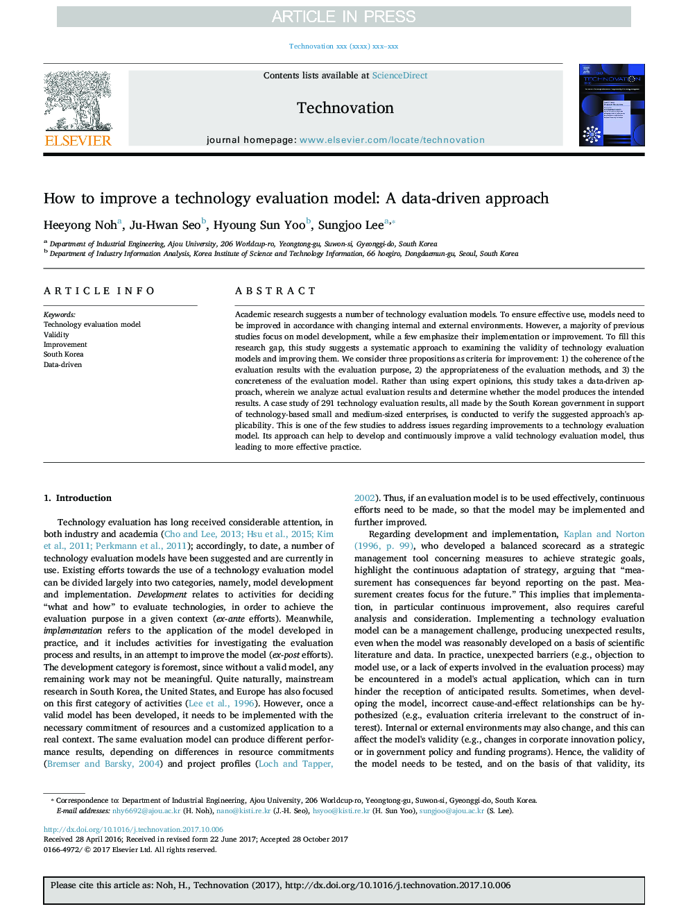 How to improve a technology evaluation model: A data-driven approach