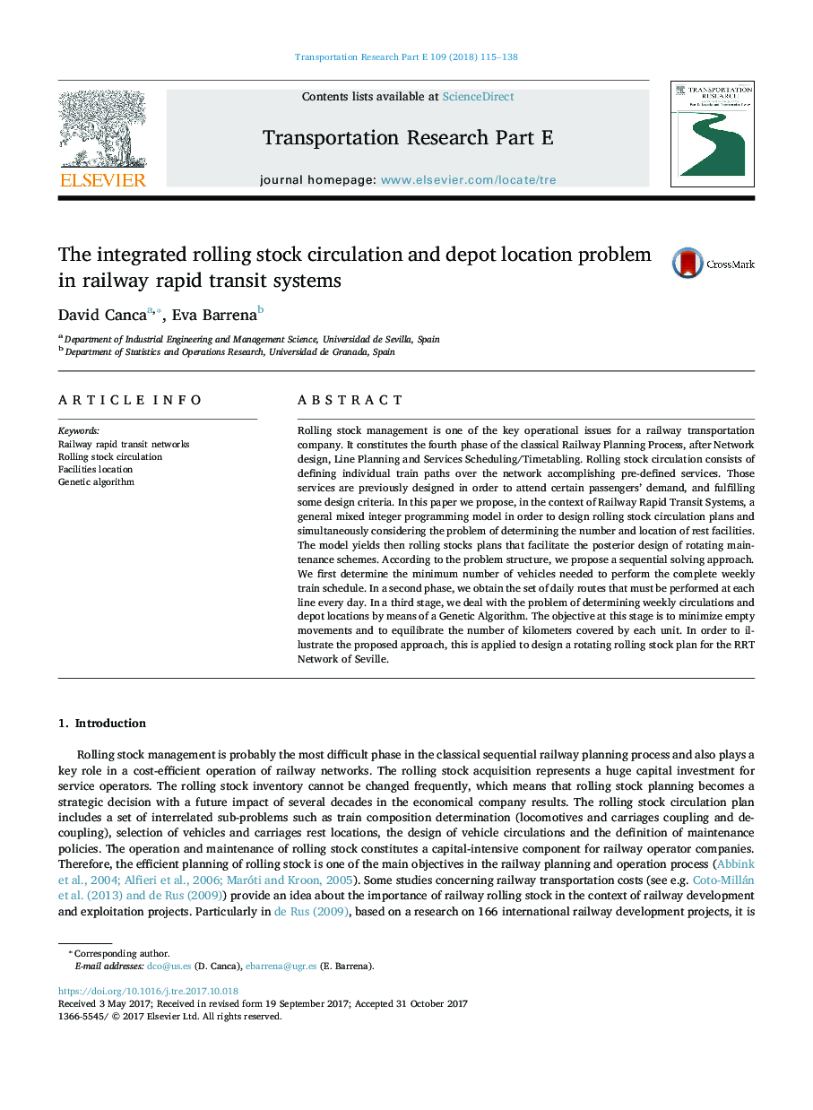 The integrated rolling stock circulation and depot location problem in railway rapid transit systems