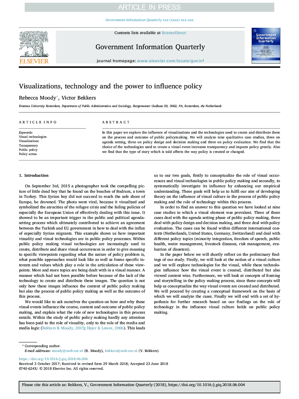 Visualizations, technology and the power to influence policy