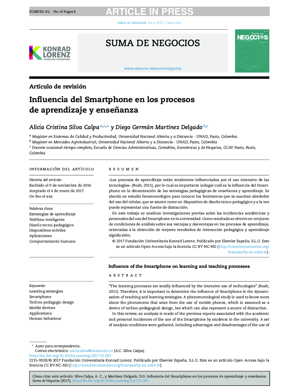 Influencia del Smartphone en los procesos de aprendizaje y enseñanza