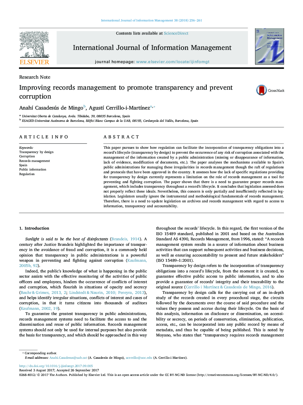 Improving records management to promote transparency and prevent corruption