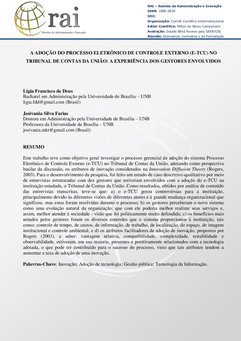 A adoçÃ£o do processo eletrÃ´nico de controle externo (e-TCU) no Tribunal de Contas da UniÃ£o: a experiÃªncia dos gestores envolvidos