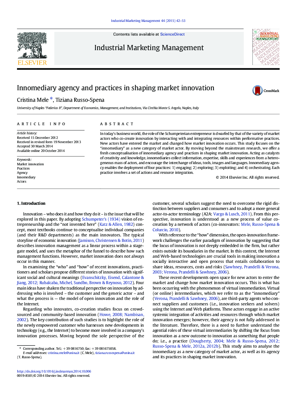 Innomediary agency and practices in shaping market innovation