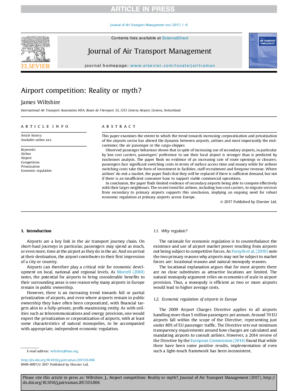 Airport competition: Reality or myth?