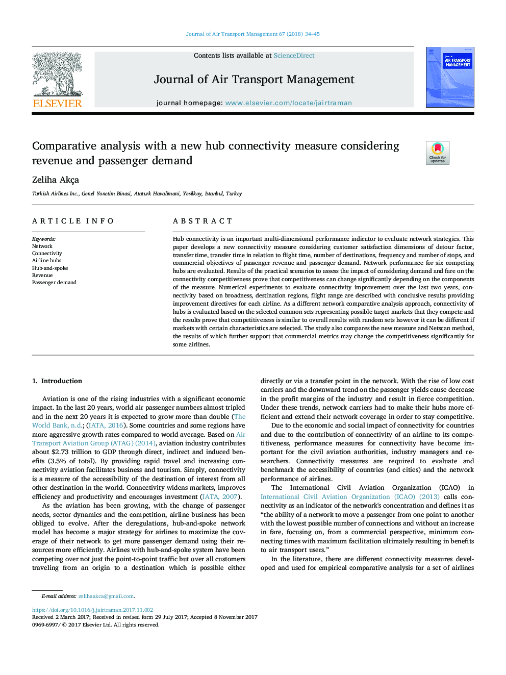 Comparative analysis with a new hub connectivity measure considering revenue and passenger demand