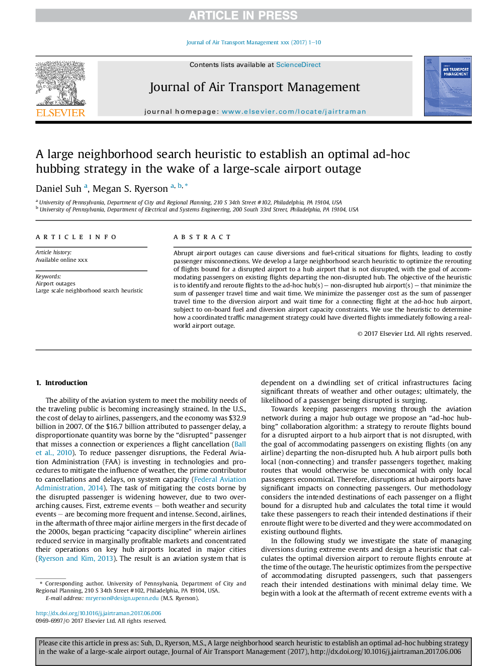 A large neighborhood search heuristic to establish an optimal ad-hoc hubbing strategy in the wake of a large-scale airport outage