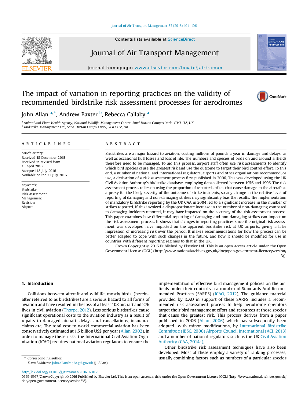 The impact of variation in reporting practices on the validity of recommended birdstrike risk assessment processes for aerodromes