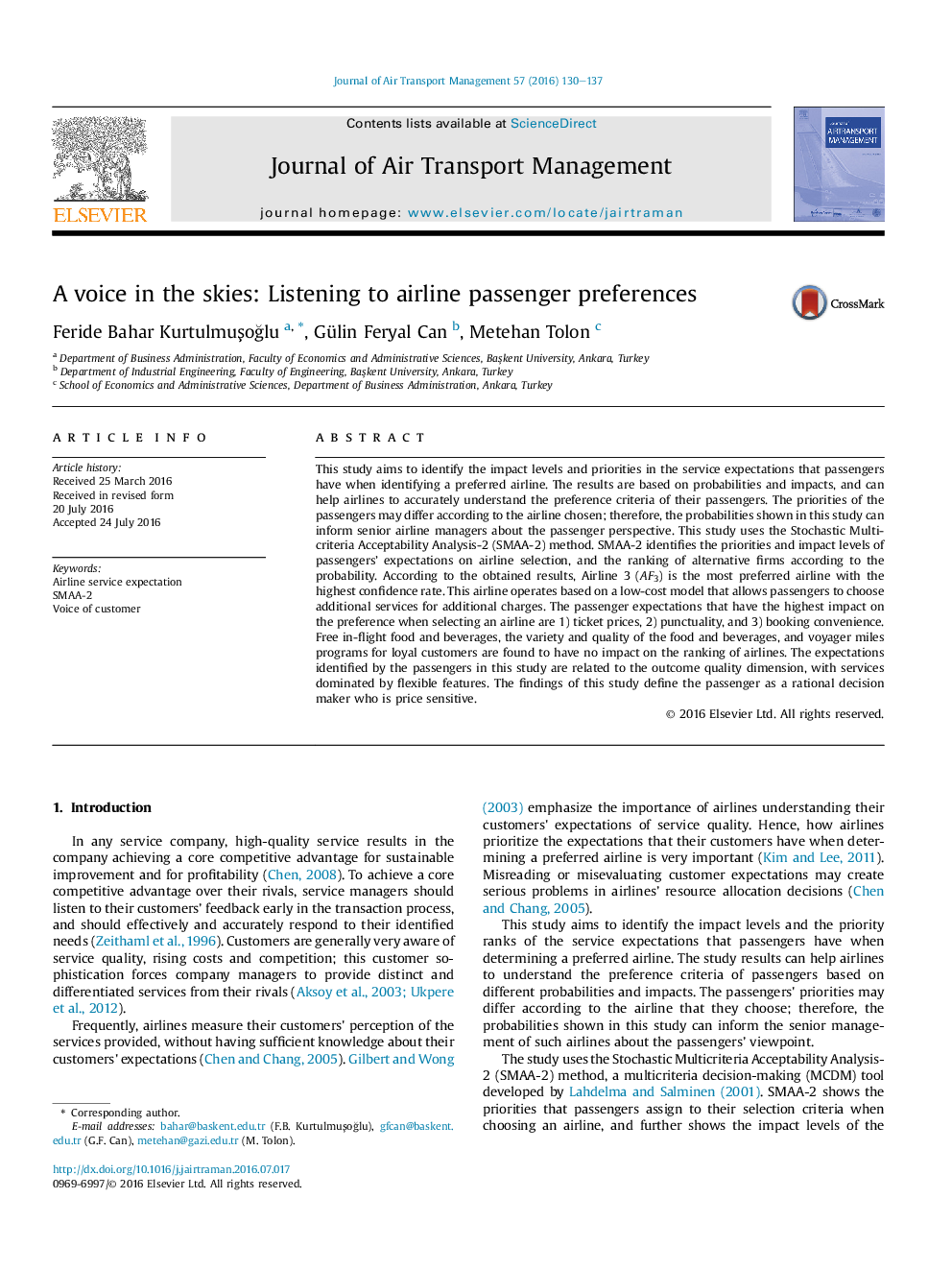 A voice in the skies: Listening to airline passenger preferences