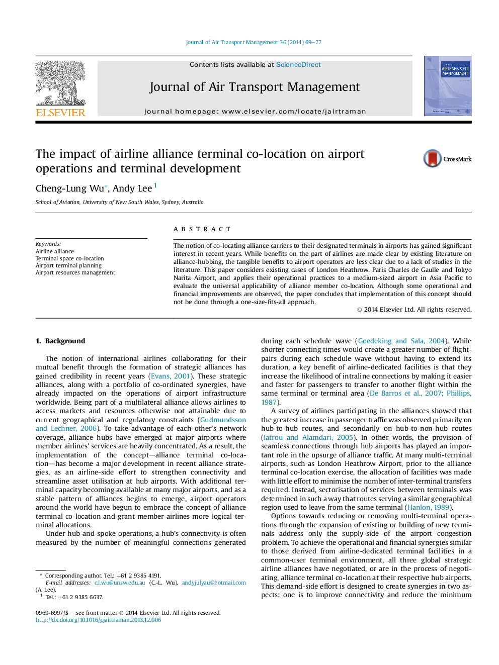 The impact of airline alliance terminal co-location on airport operations and terminal development