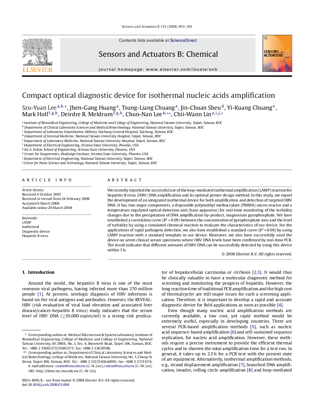 Compact optical diagnostic device for isothermal nucleic acids amplification