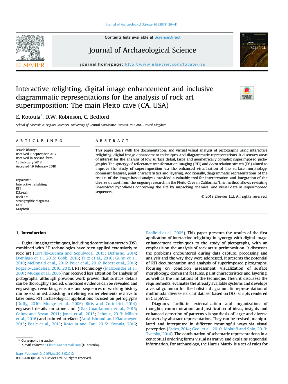 Interactive relighting, digital image enhancement and inclusive diagrammatic representations for the analysis of rock art superimposition: The main Pleito cave (CA, USA)