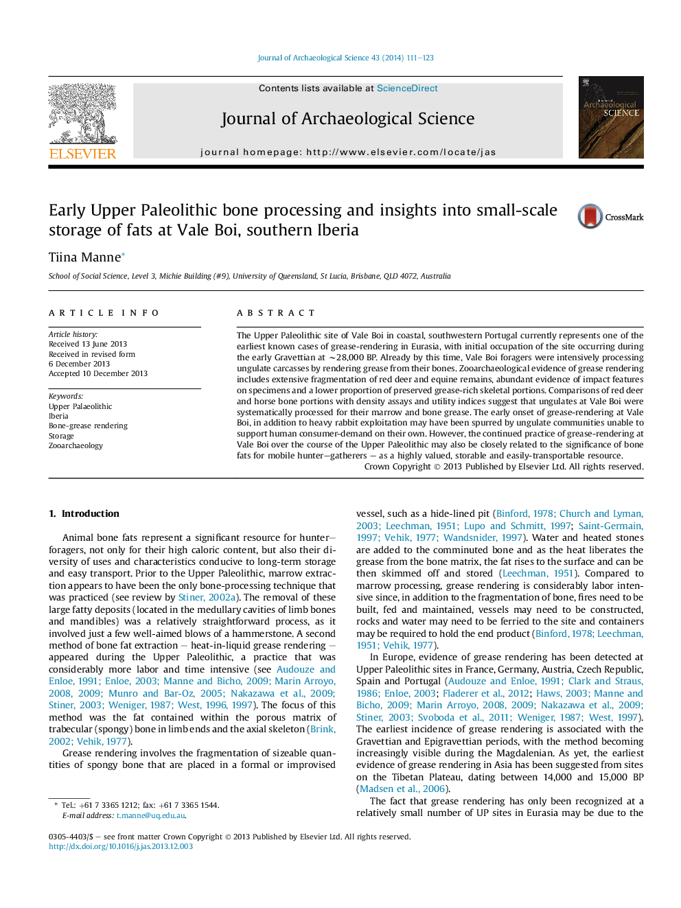 Early Upper Paleolithic bone processing and insights into small-scale storage of fats at Vale Boi, southern Iberia