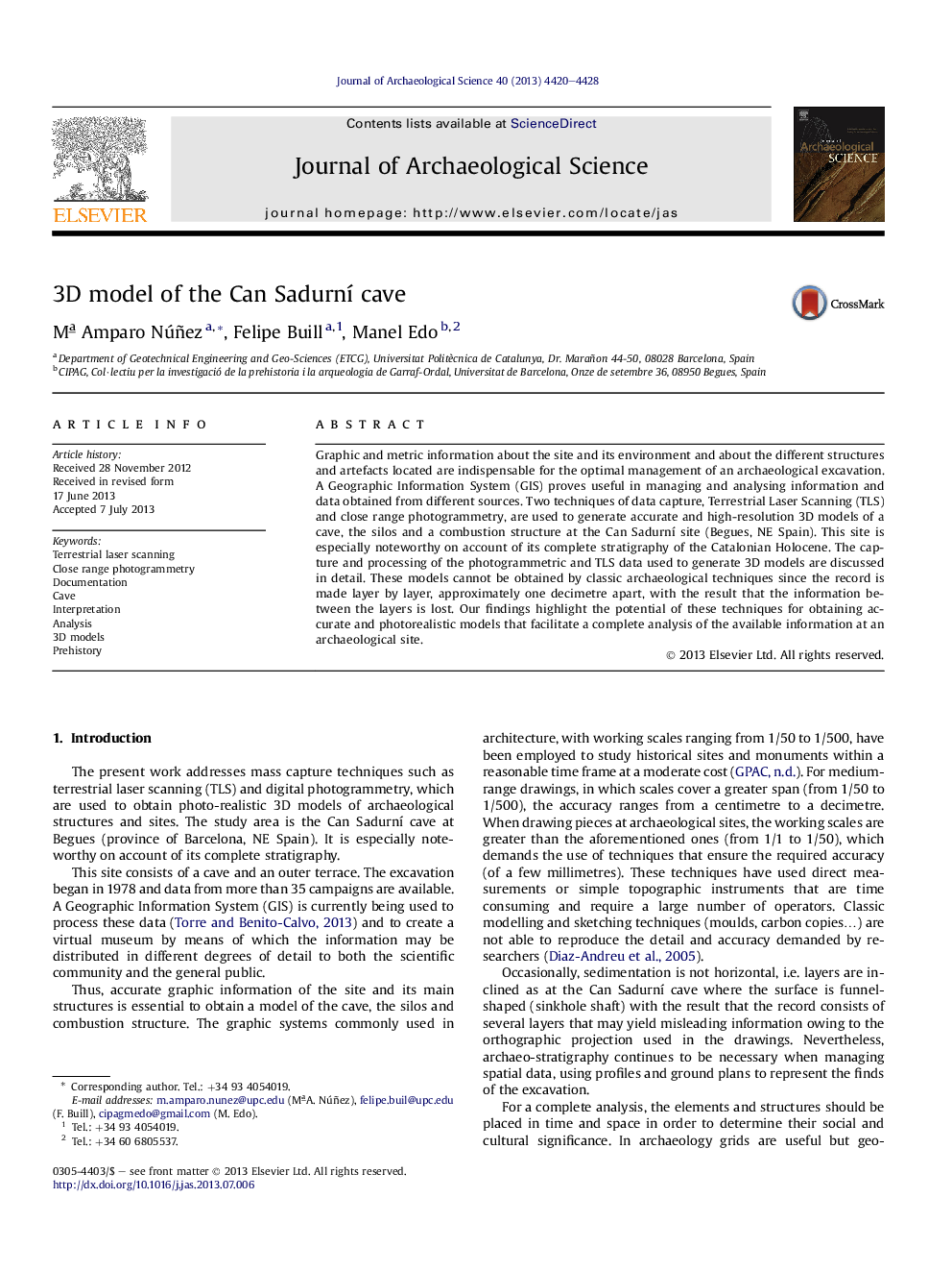 3D model of the Can SadurnÃ­ cave