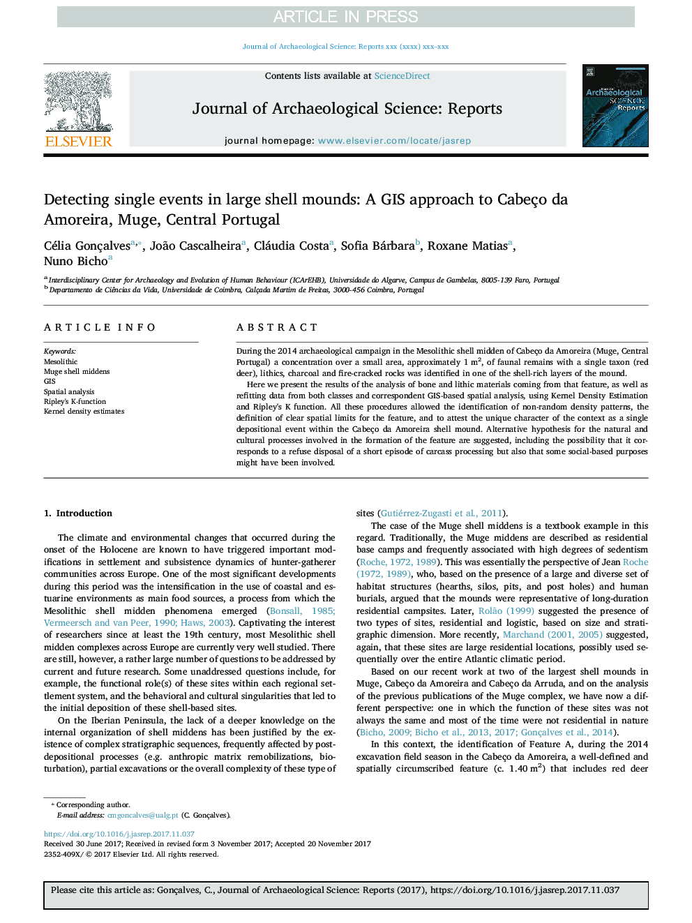 Detecting single events in large shell mounds: A GIS approach to Cabeço da Amoreira, Muge, Central Portugal