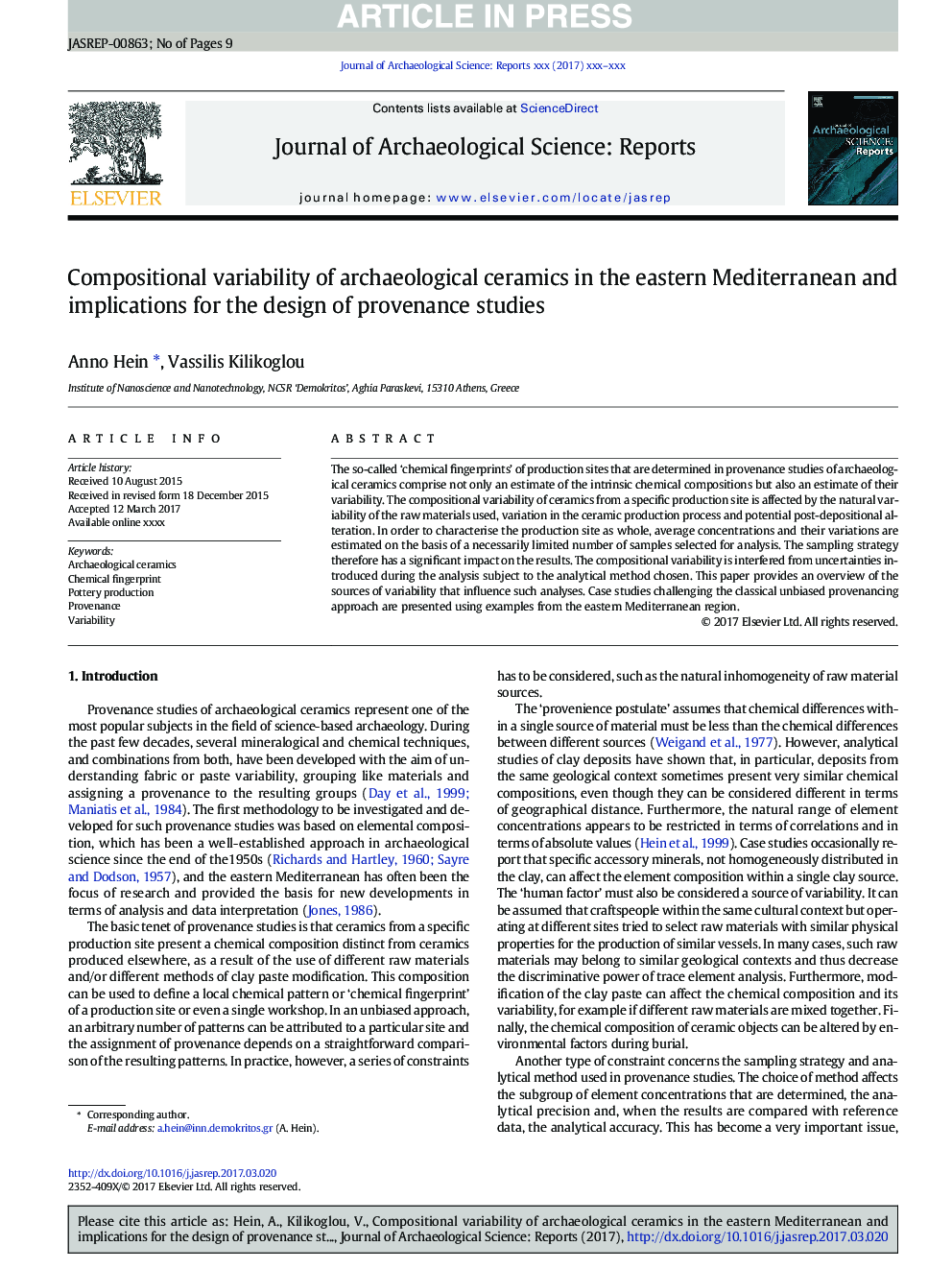 Compositional variability of archaeological ceramics in the eastern Mediterranean and implications for the design of provenance studies