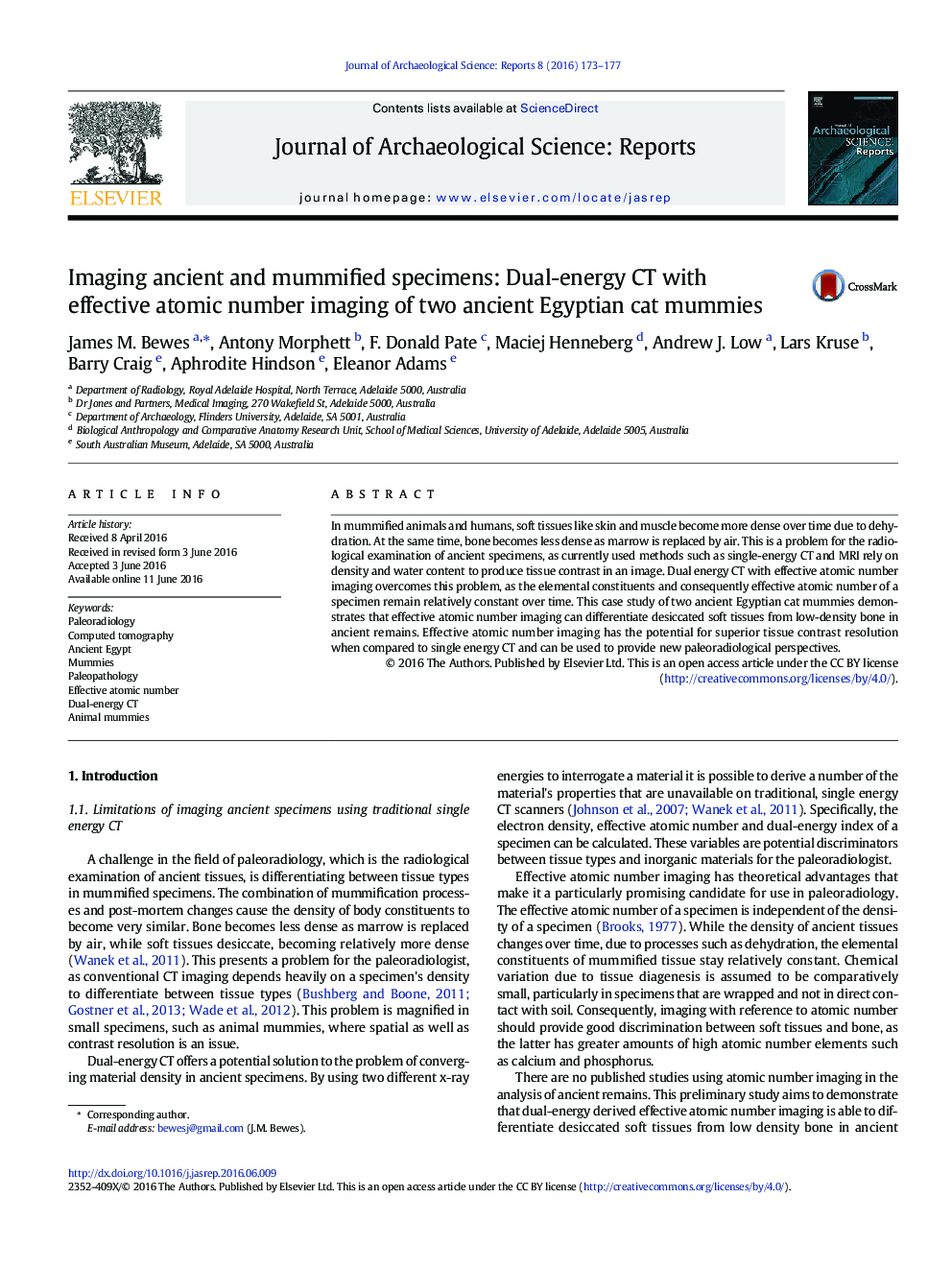 Imaging ancient and mummified specimens: Dual-energy CT with effective atomic number imaging of two ancient Egyptian cat mummies