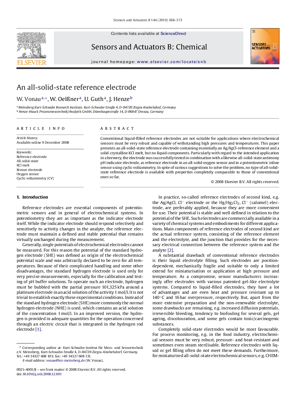 An all-solid-state reference electrode