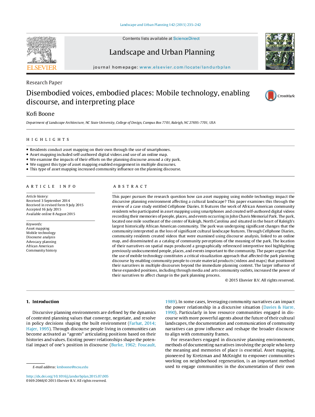 Disembodied voices, embodied places: Mobile technology, enabling discourse, and interpreting place