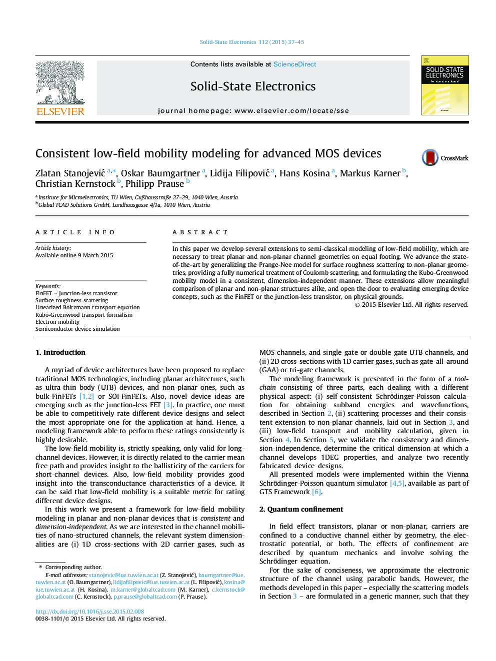 Consistent low-field mobility modeling for advanced MOS devices