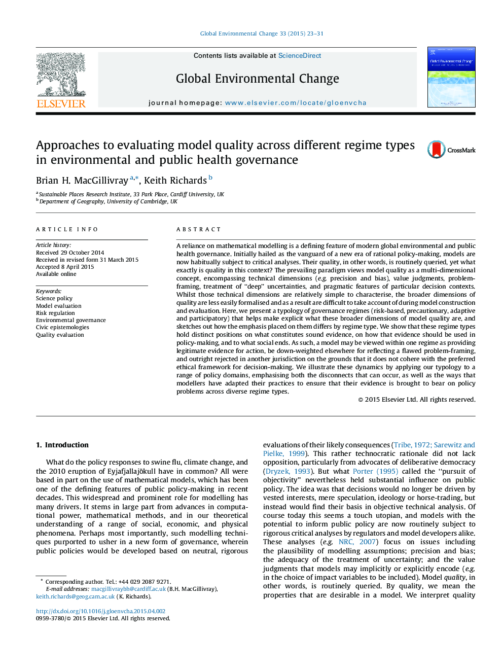 رویکردهای ارزیابی کیفیت مدل در بین انواع رژیم های مختلف در مدیریت محیط زیست و بهداشت عمومی 
