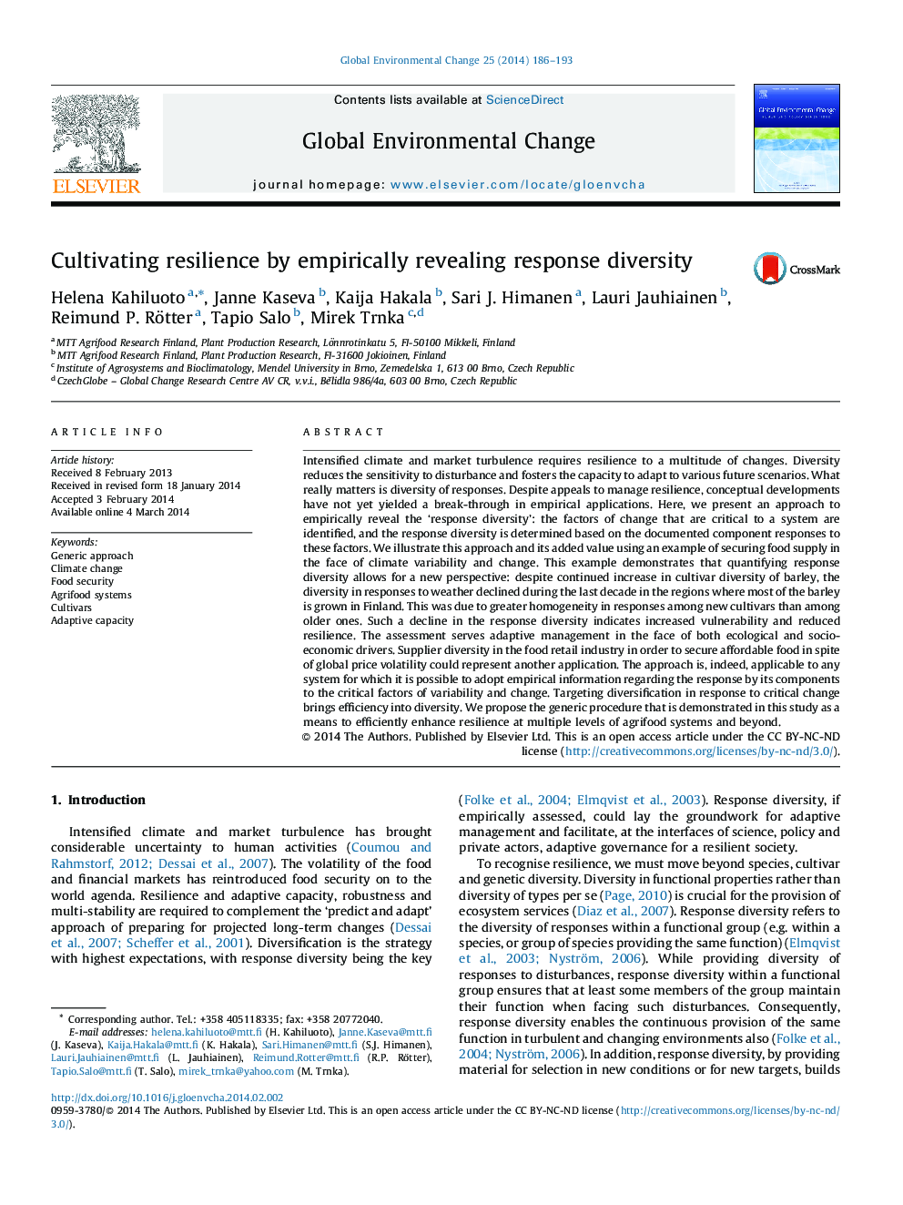 Cultivating resilience by empirically revealing response diversity