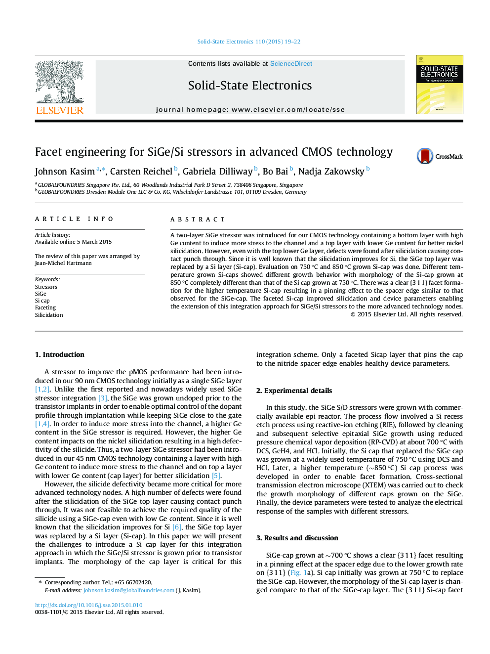 Facet engineering for SiGe/Si stressors in advanced CMOS technology