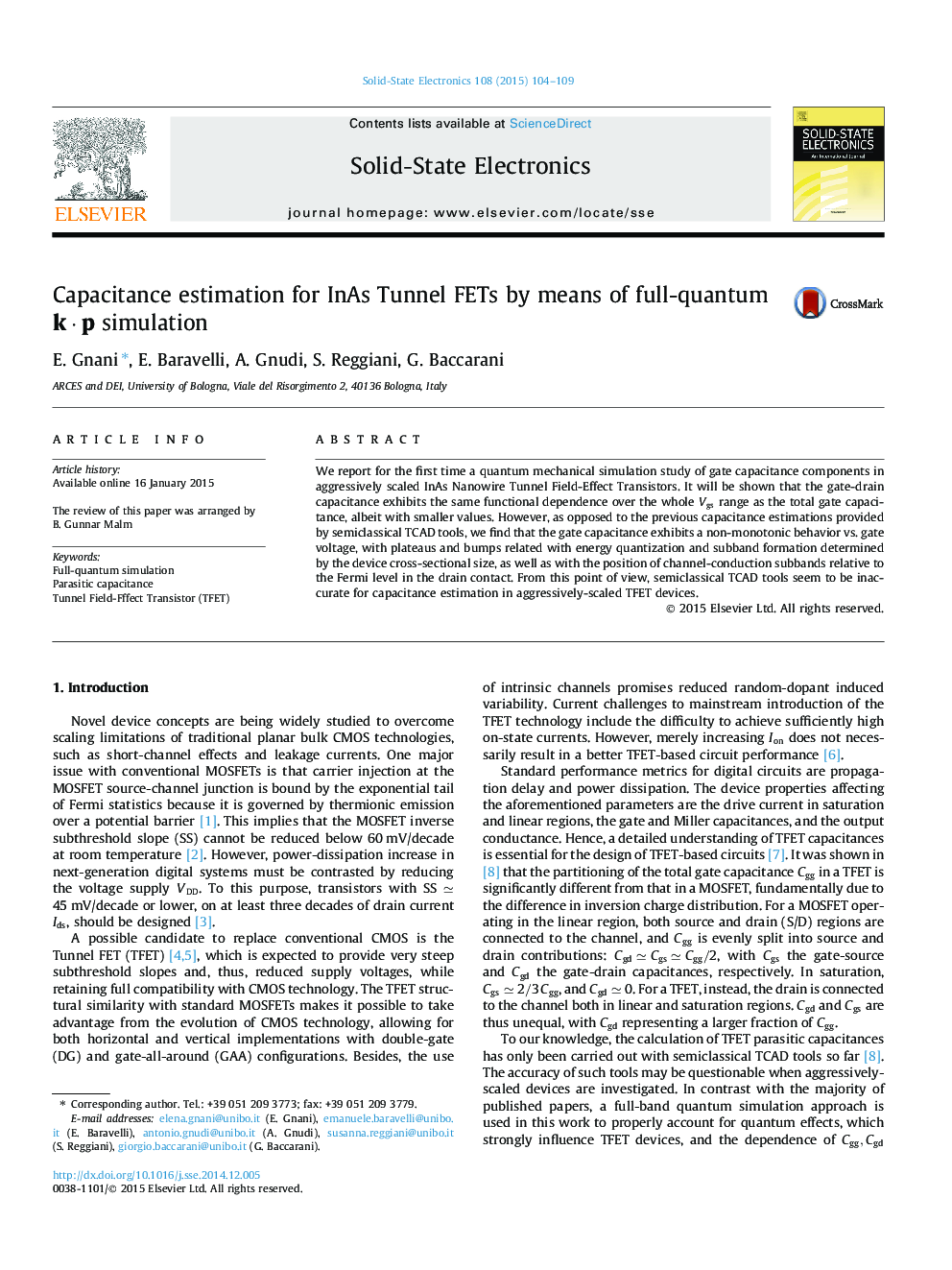 Capacitance estimation for InAs Tunnel FETs by means of full-quantum k·pk·p simulation