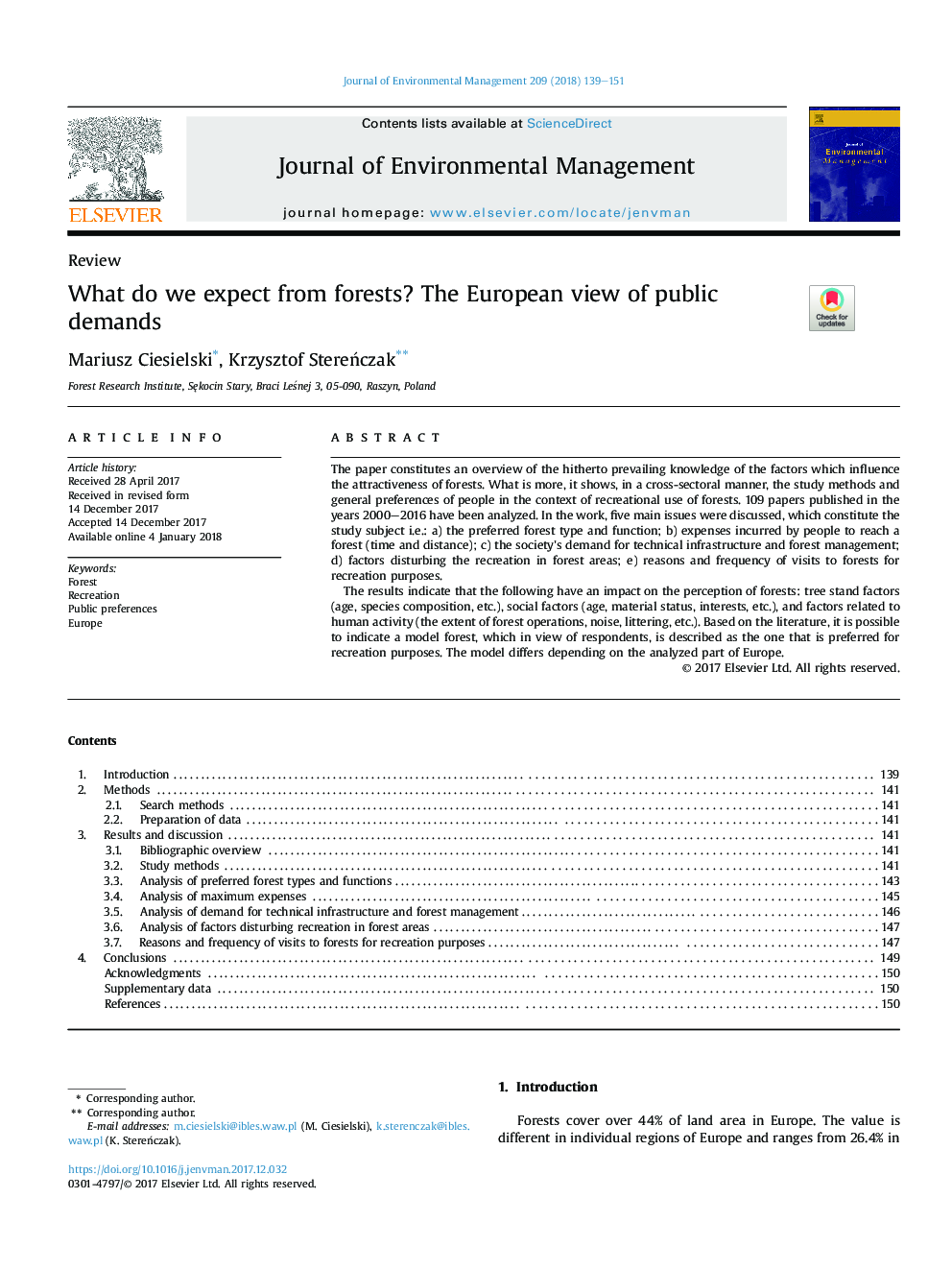 What do we expect from forests? The European view of public demands