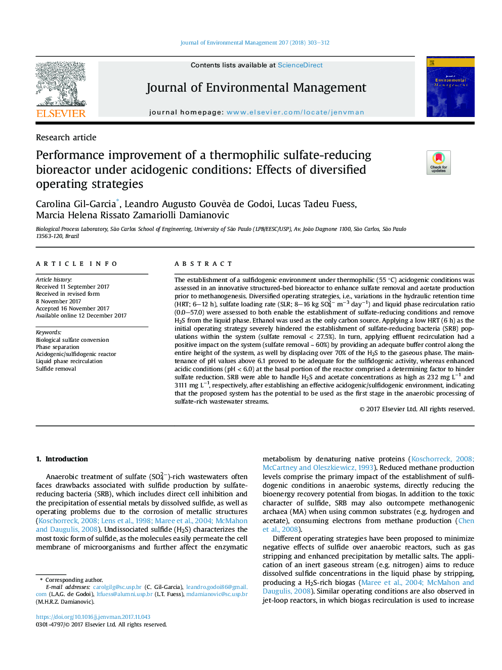 بهبود عملکرد بیوراکتور سولفات ترموفیلیک در شرایط اسیدی: اثر استراتژی های گوناگون 