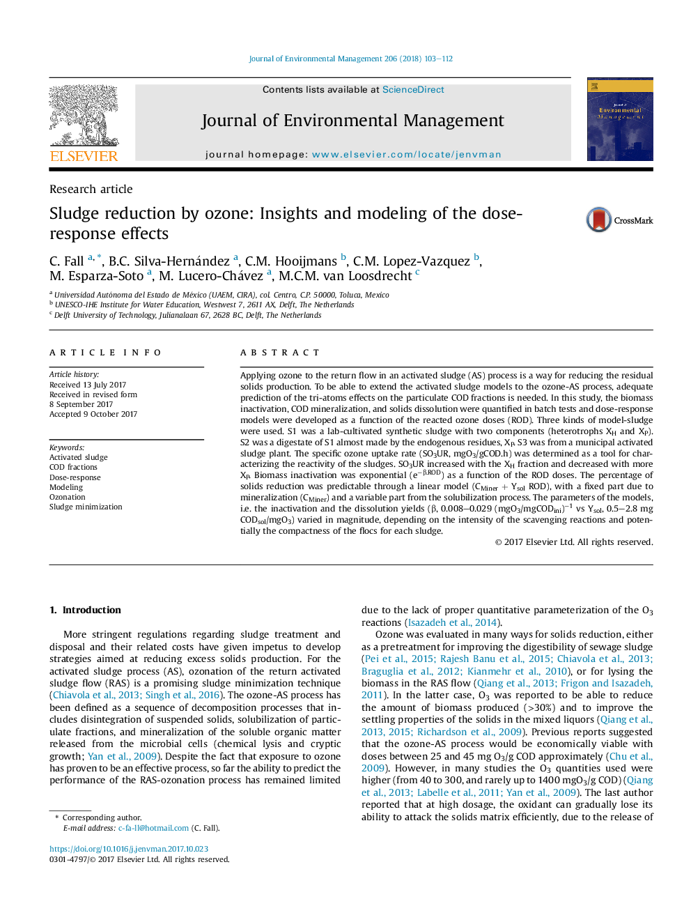 Sludge reduction by ozone: Insights and modeling of the dose-response effects