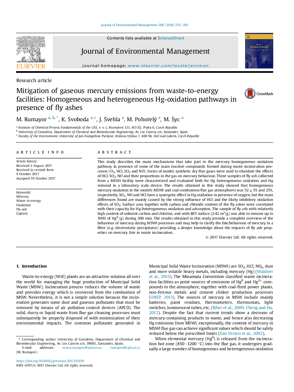 Mitigation of gaseous mercury emissions from waste-to-energy facilities: Homogeneous and heterogeneous Hg-oxidation pathways in presence of fly ashes