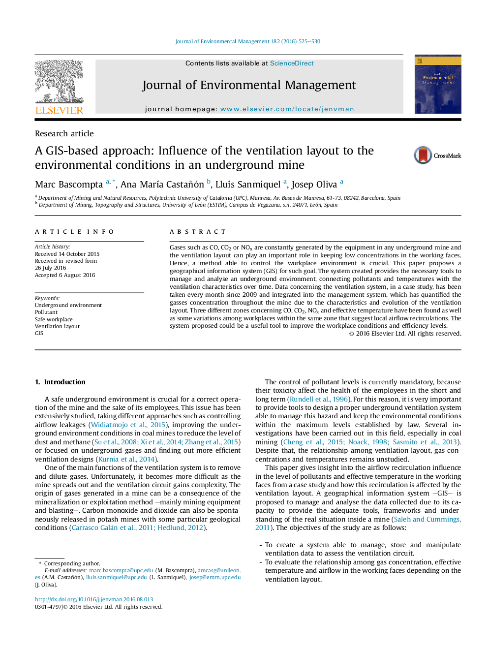 A GIS-based approach: Influence of the ventilation layout to the environmental conditions in an underground mine