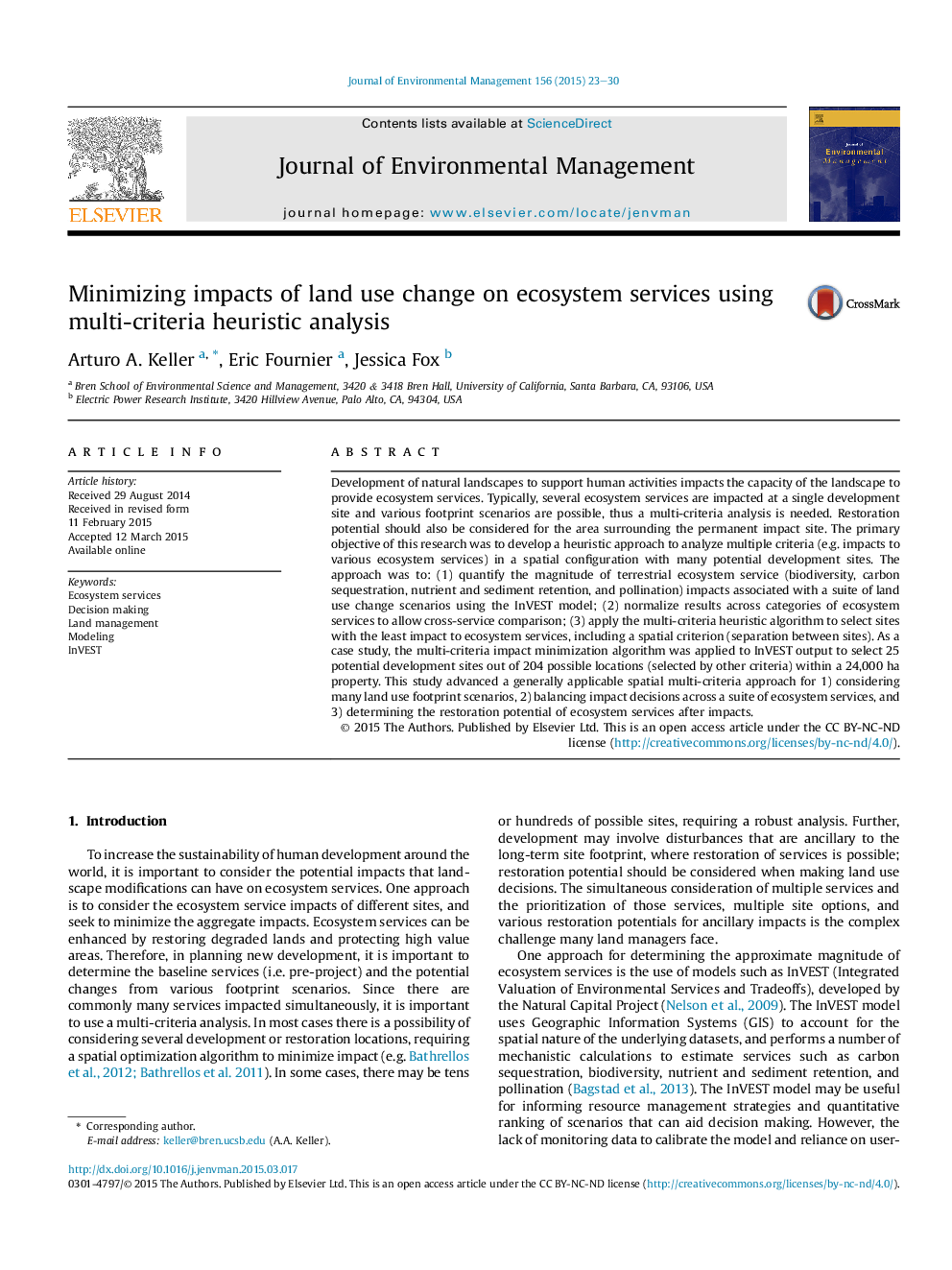 Minimizing impacts of land use change on ecosystem services using multi-criteria heuristic analysis