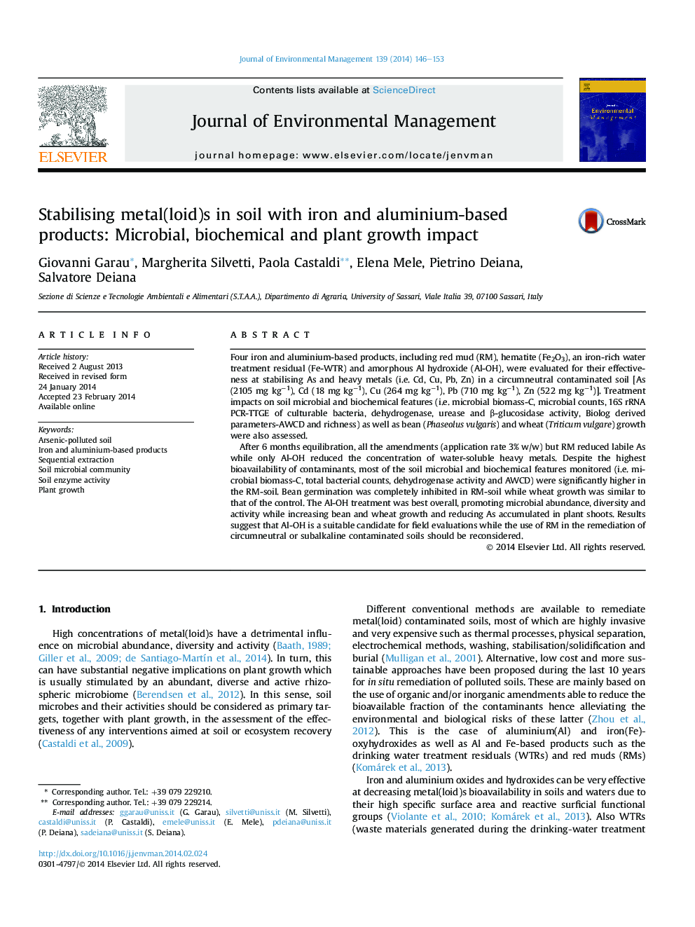 Stabilising metal(loid)s in soil with iron and aluminium-based products: Microbial, biochemical and plant growth impact