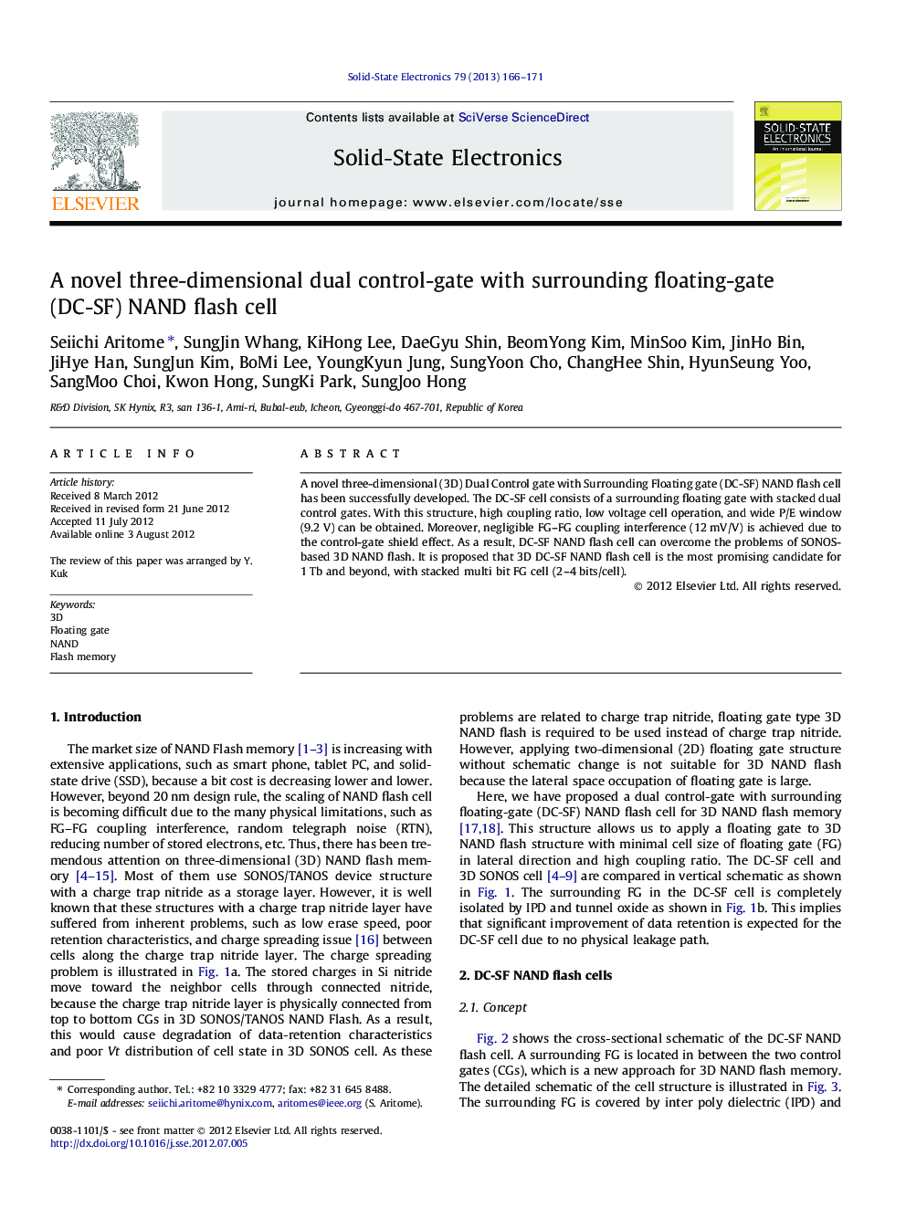 A novel three-dimensional dual control-gate with surrounding floating-gate (DC-SF) NAND flash cell