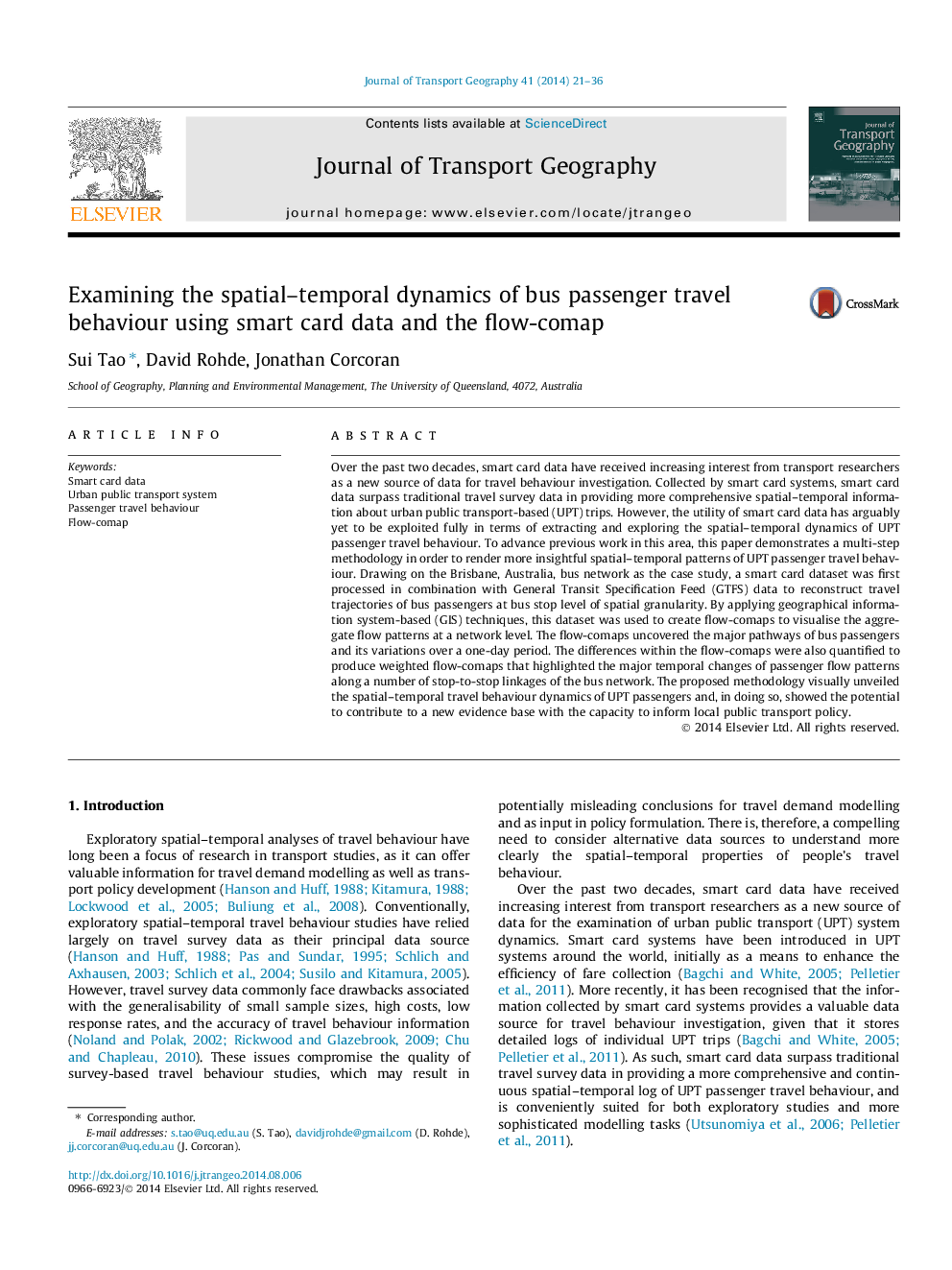 Examining the spatial-temporal dynamics of bus passenger travel behaviour using smart card data and the flow-comap