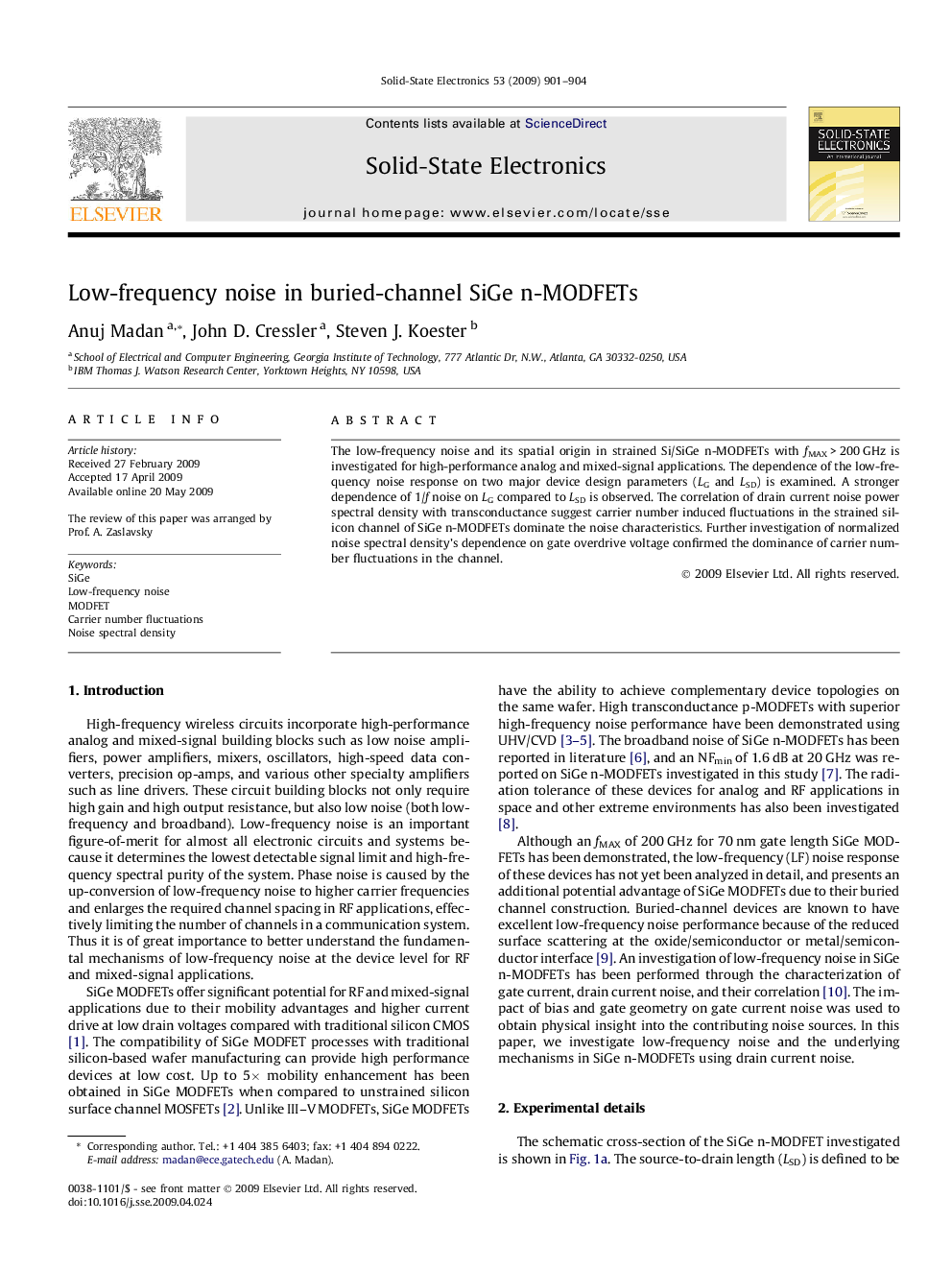 Low-frequency noise in buried-channel SiGe n-MODFETs