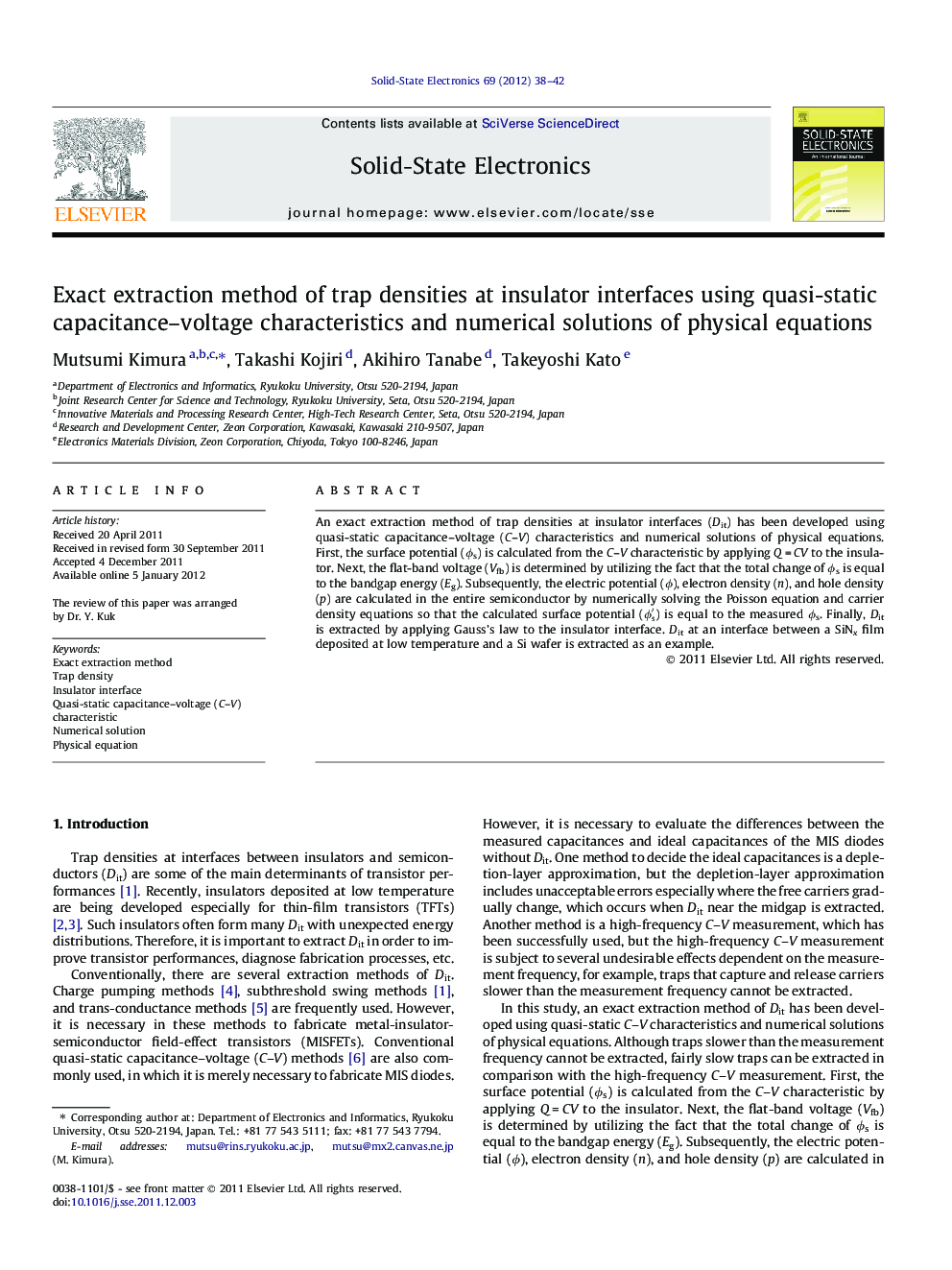 Exact extraction method of trap densities at insulator interfaces using quasi-static capacitance–voltage characteristics and numerical solutions of physical equations