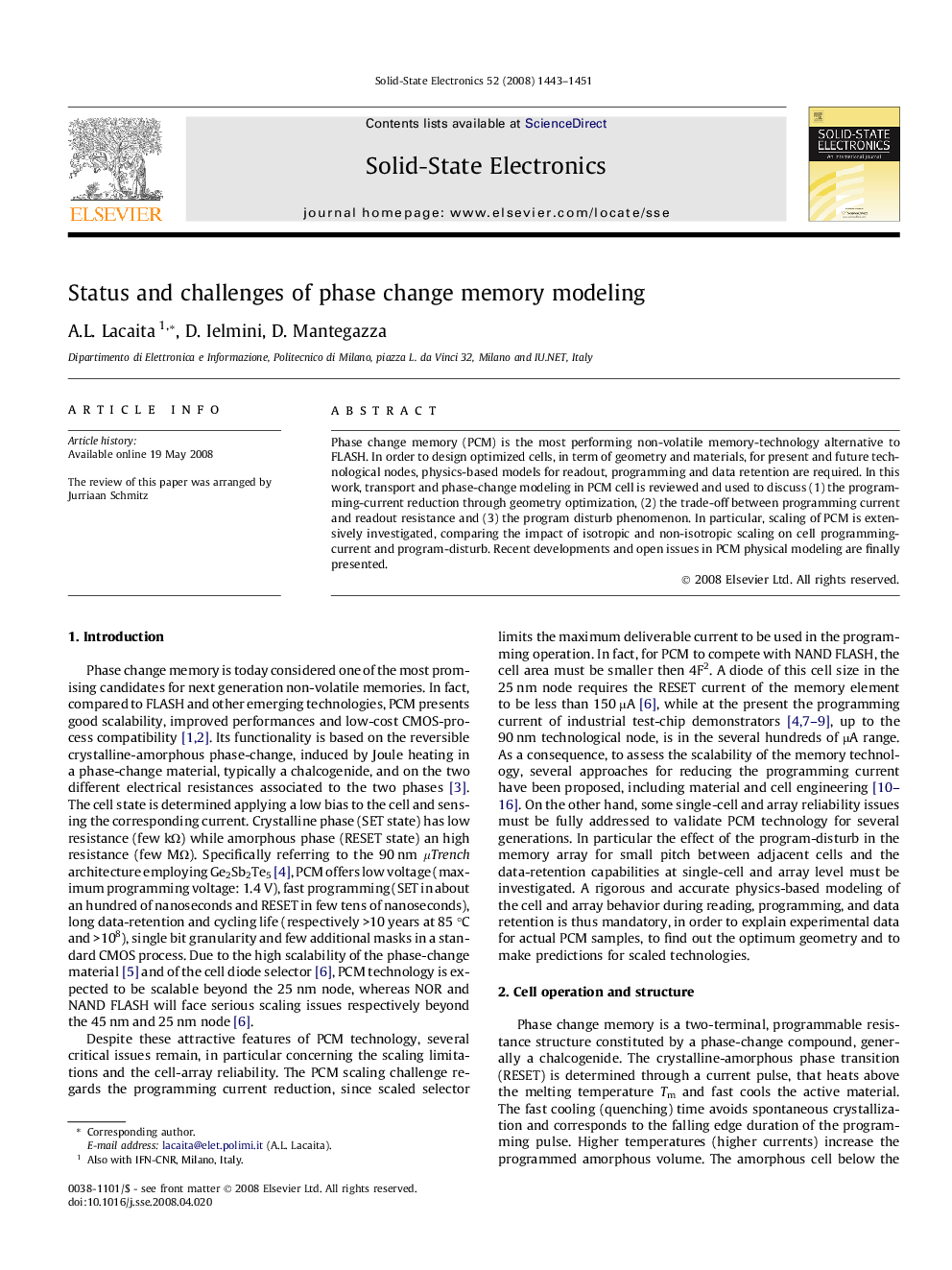 Status and challenges of phase change memory modeling