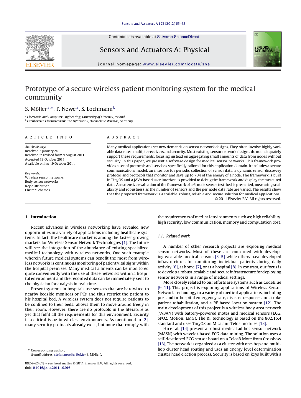 Prototype of a secure wireless patient monitoring system for the medical community