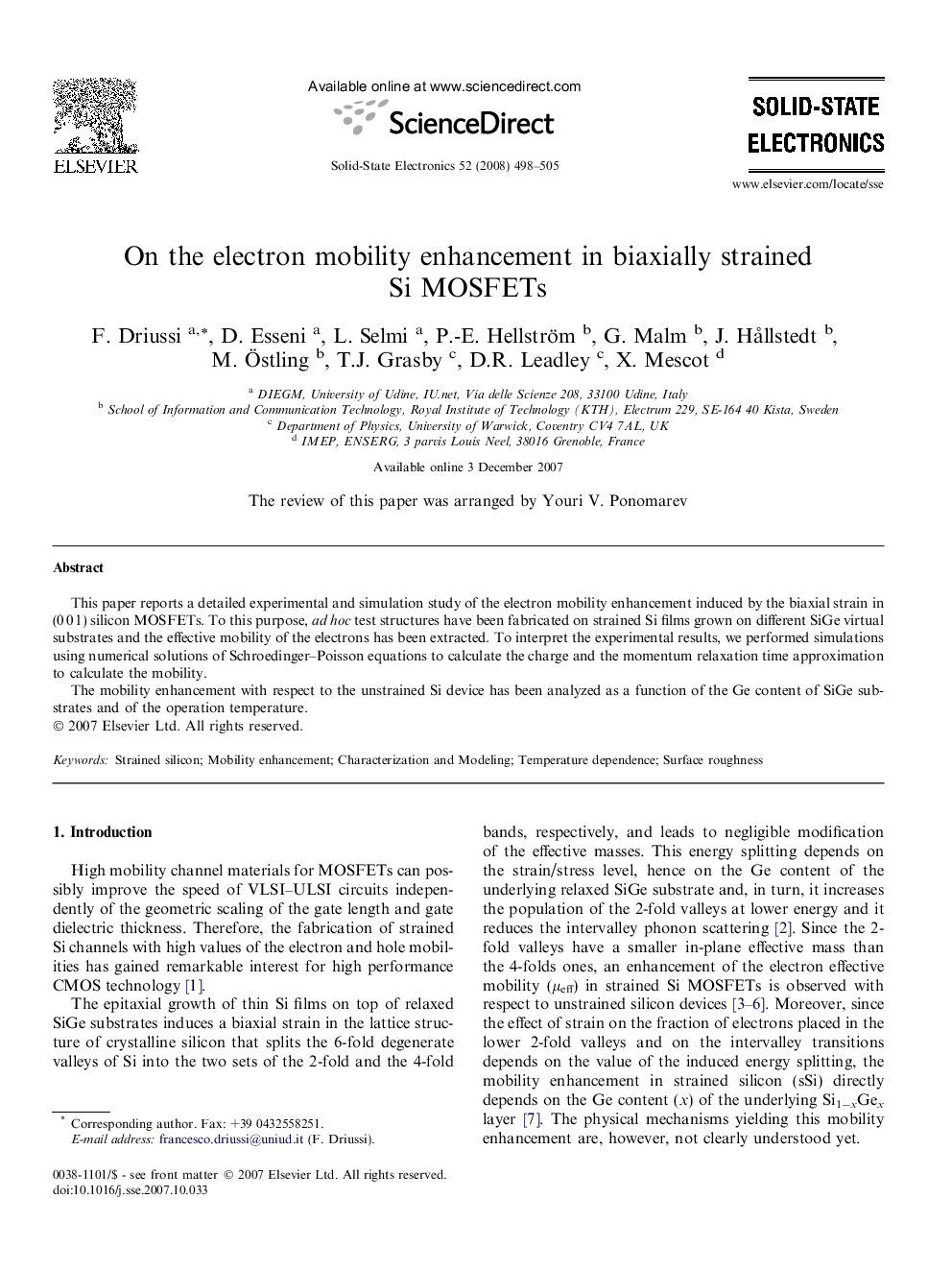 On the electron mobility enhancement in biaxially strained Si MOSFETs